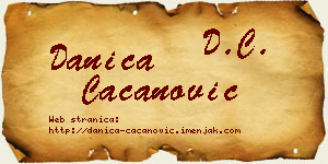 Danica Cacanović vizit kartica
